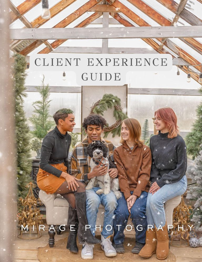 family with dog for mini session in Livingston County
