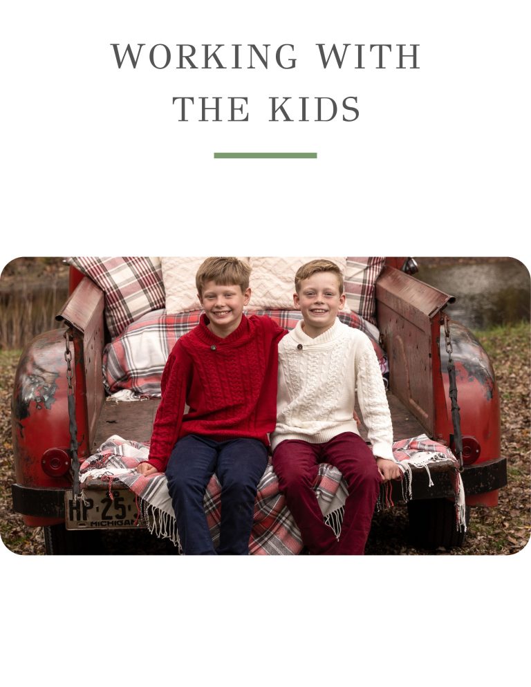 Kids styling guide for family mini session photography in Howell MI
