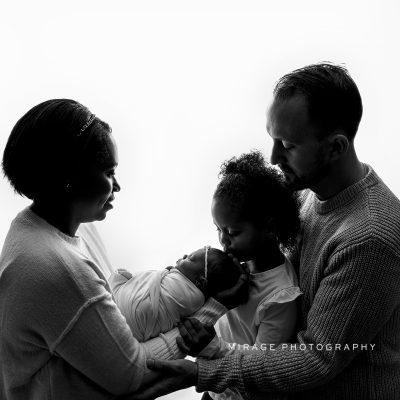 family in white