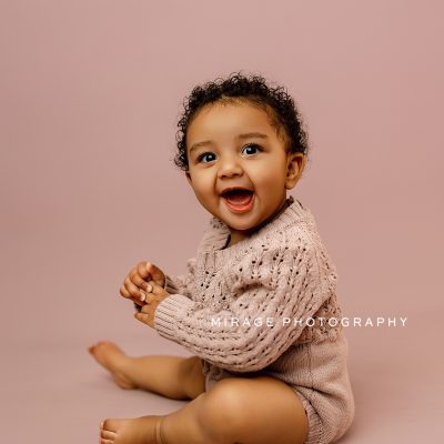 Baby girl in studio photoshoot in Brighton Michigan
