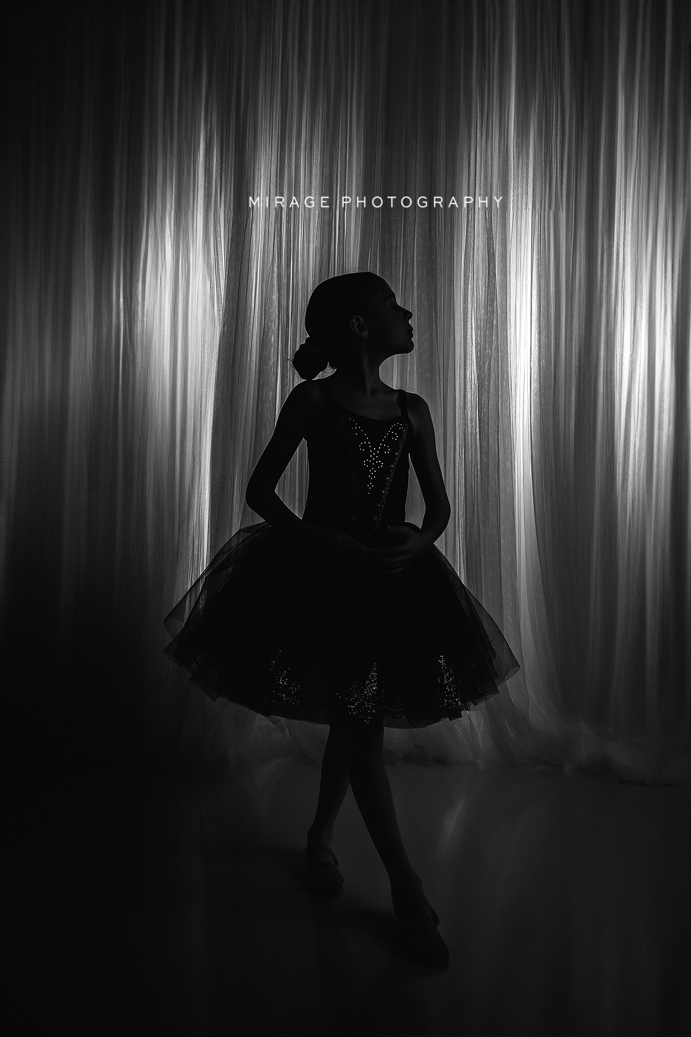 Dance mini session photo with dramatic lighting in Livingston County Michigan