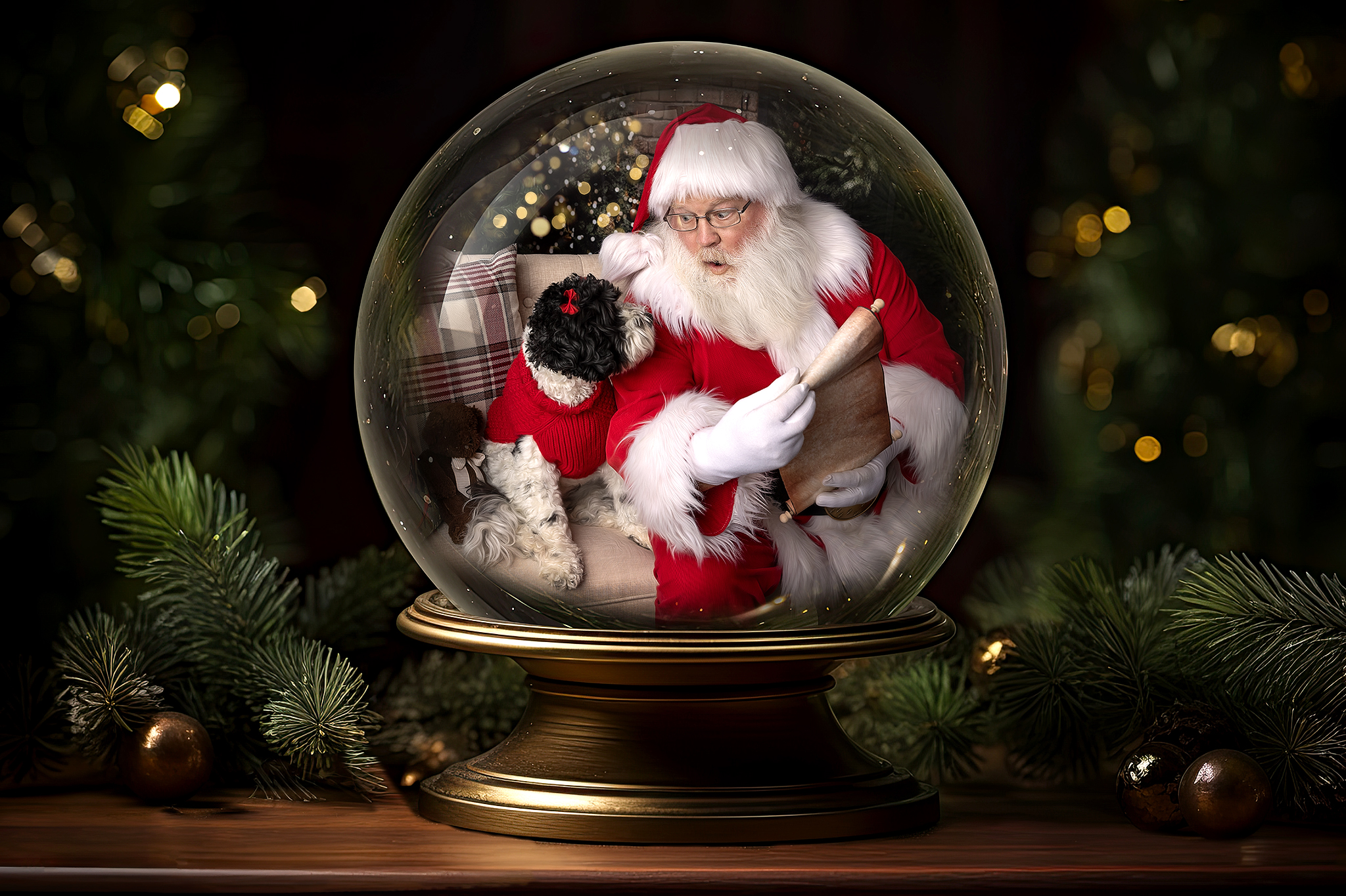 Santa Paws with a Cause pet photography
        fundraiser benefiting animal rescue
        near Fowlerville Michigan